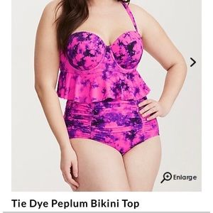 NWT Torrid Pink Tie Dye Swim Top